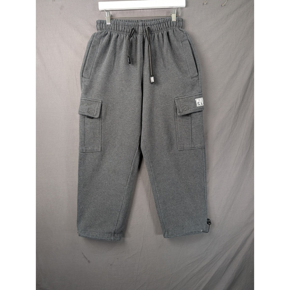Pro Club Mens Heavyweight Fleece Cargo Sweatpants Charcoal Grey Small